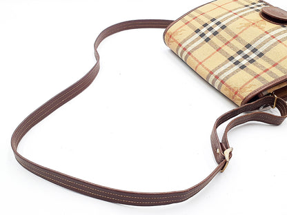 BURBERRY Nova Check Leather Shoulder Bag
