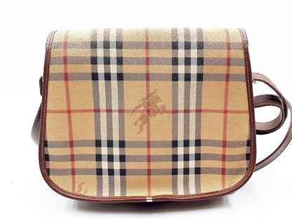 BURBERRY Nova Check Leather Shoulder Bag
