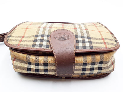 BURBERRY Nova Check Leather Shoulder Bag