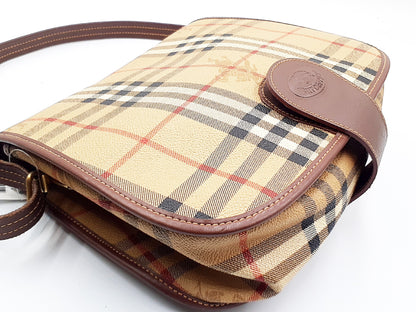 BURBERRY Nova Check Leather Shoulder Bag