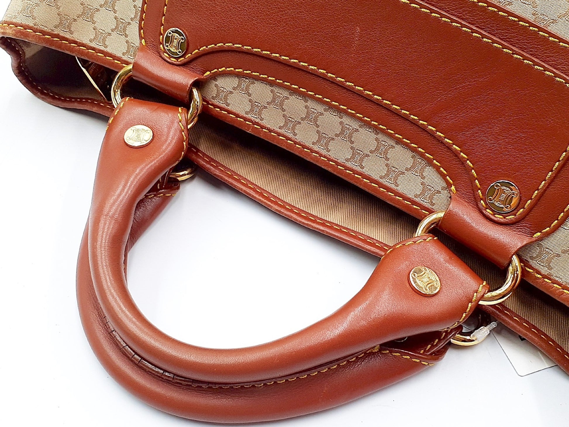 CELINE Boogie Macadam Gold Hardware Leather Handbag