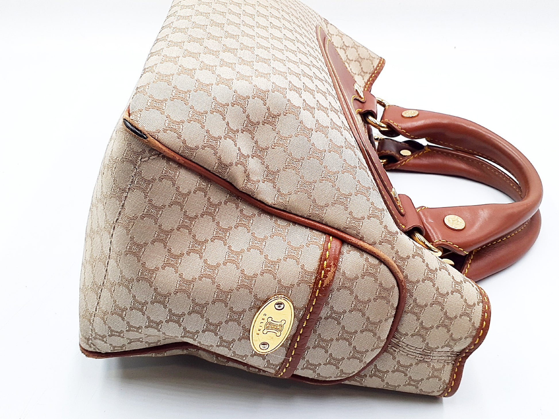 CELINE Boogie Macadam Gold Hardware Leather Handbag