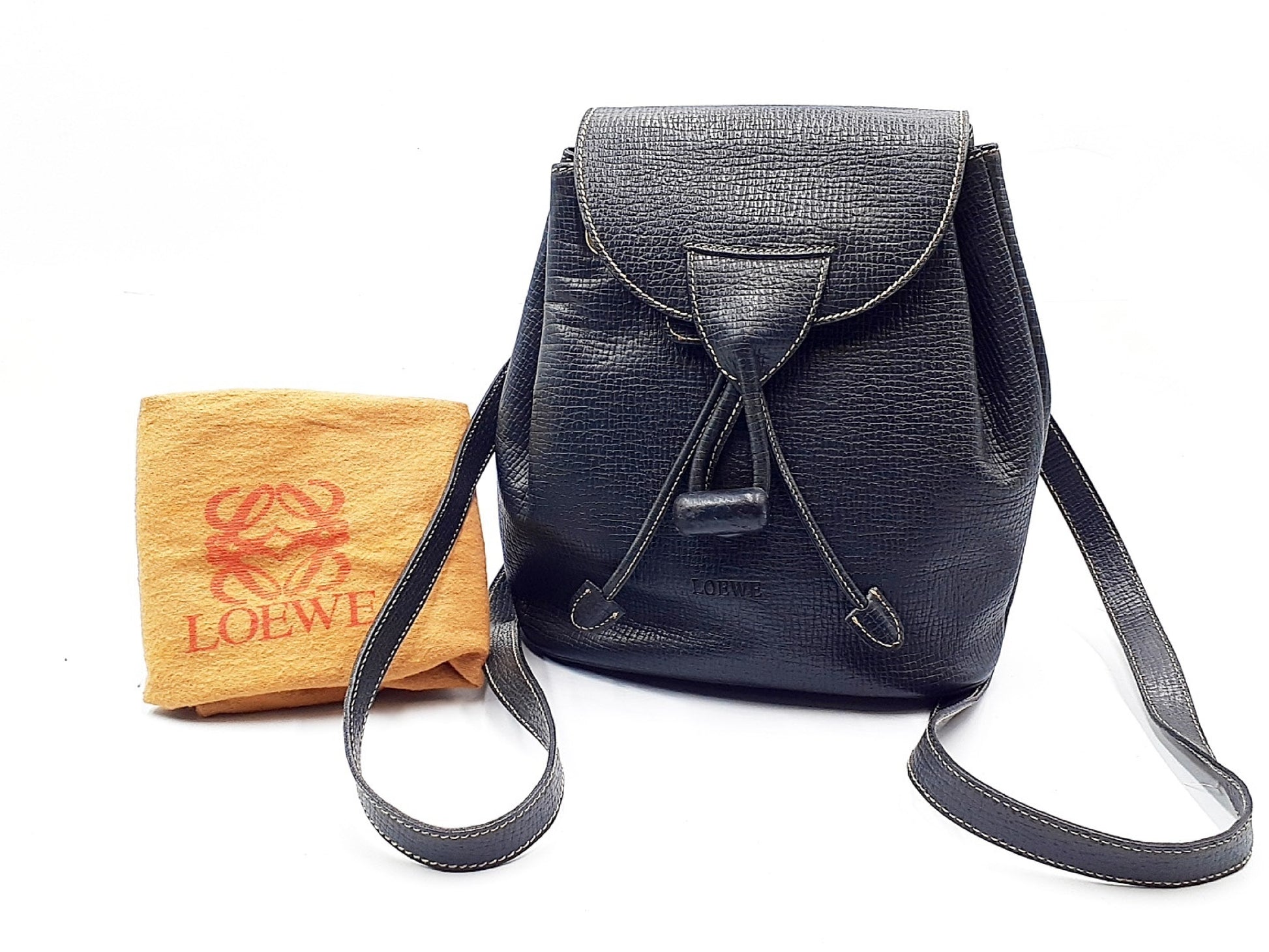 LOEWE Leather Backpack with Gold Hardware