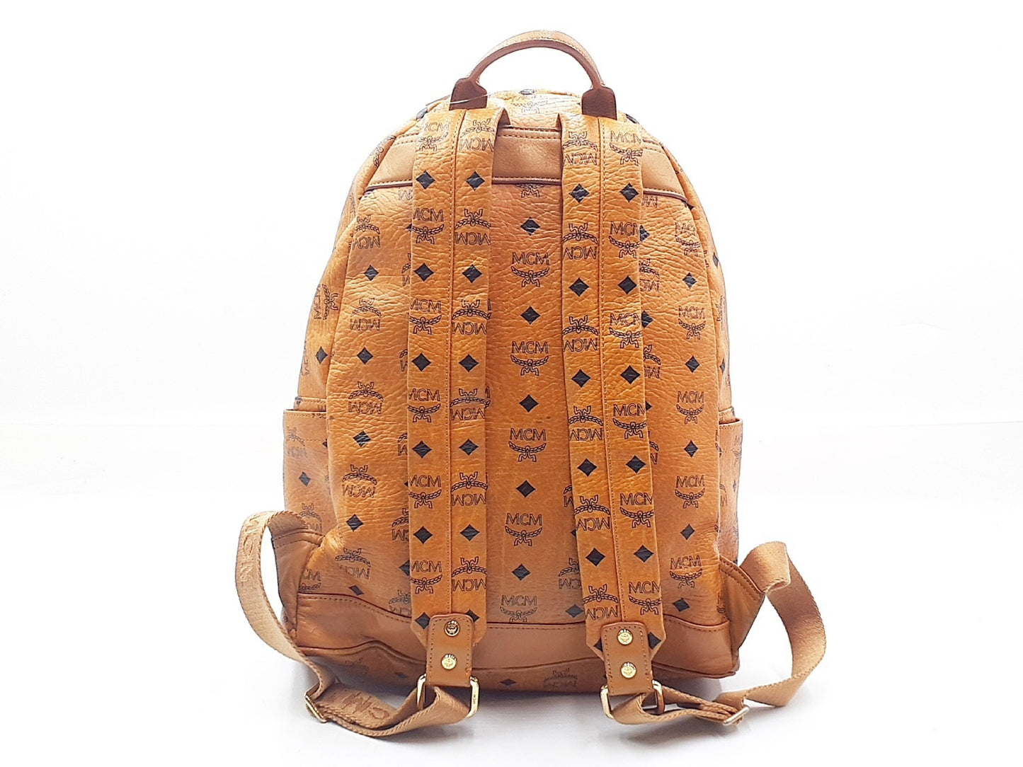 MCM Studded Logo Leather Backpack