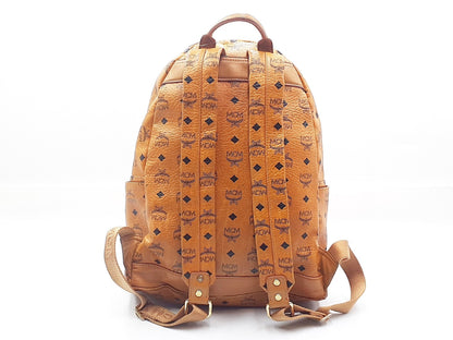 MCM Studded Logo Leather Backpack