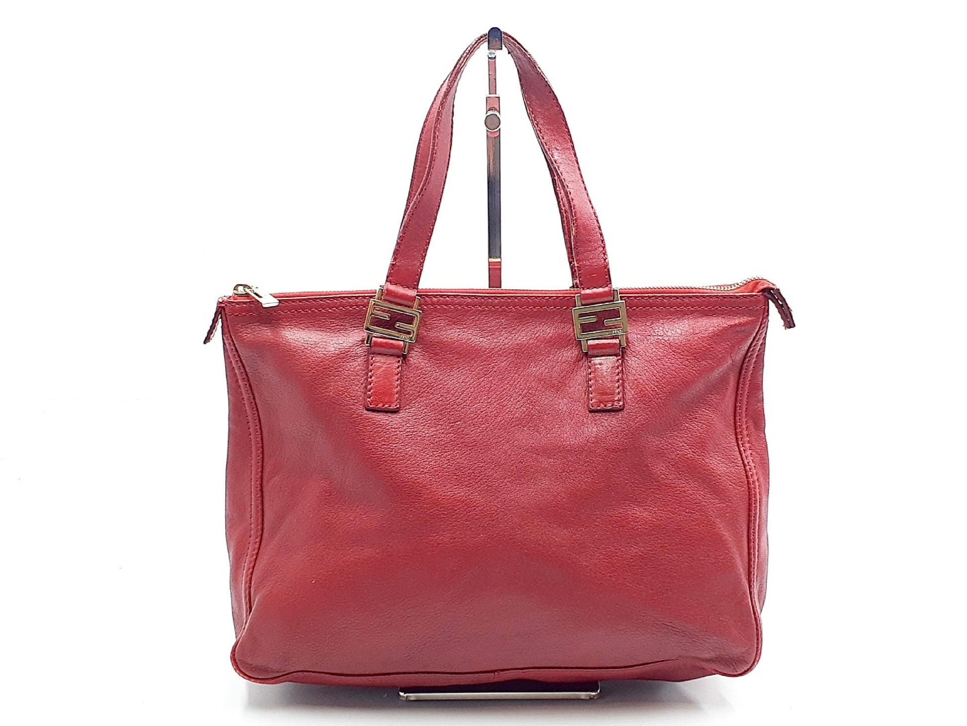 FENDI Zucca pattern leather handbag with Zucca hardware