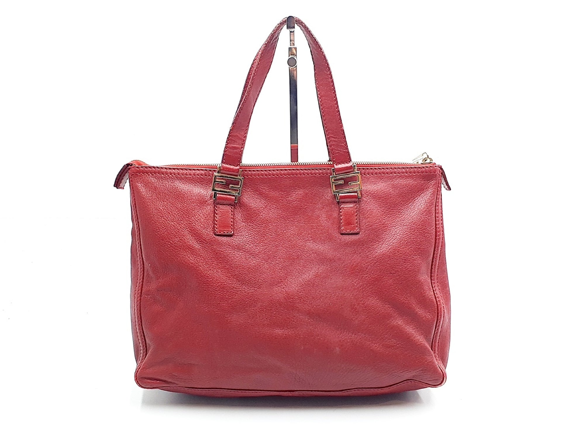 FENDI Zucca pattern leather handbag with Zucca hardware