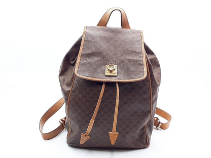 CELINE Macadam Gold Hardware Leather Backpack
