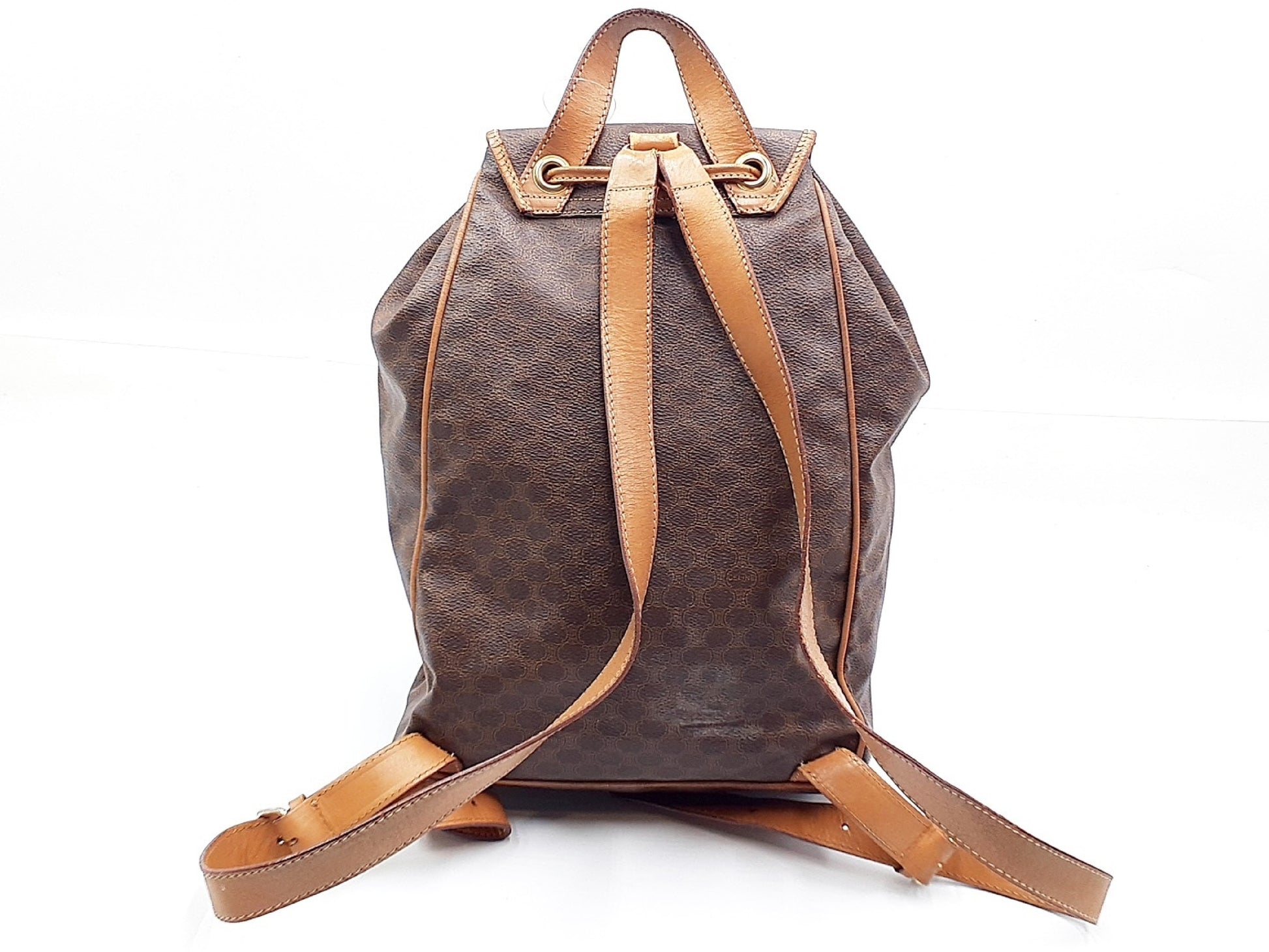 CELINE Macadam Gold Hardware Leather Backpack
