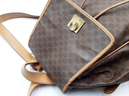 CELINE Macadam Gold Hardware Leather Backpack