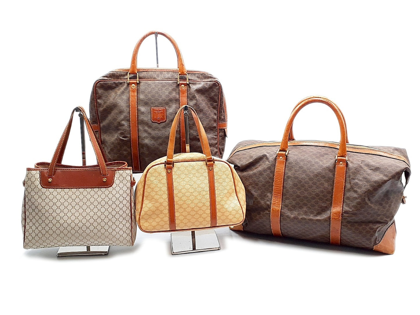 CELINE 4-Piece Macadam Leather Vintage Bag Set