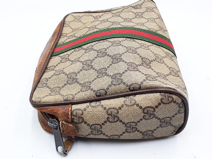 GUCCI GG Supreme 4-Piece Set, GG Supreme Sherry Line Leather with Gold Hardware, Second Bag