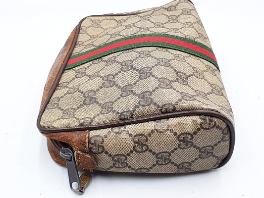 GUCCI GG Supreme 4-Piece Set, GG Supreme Sherry Line Leather with Gold Hardware, Second Bag