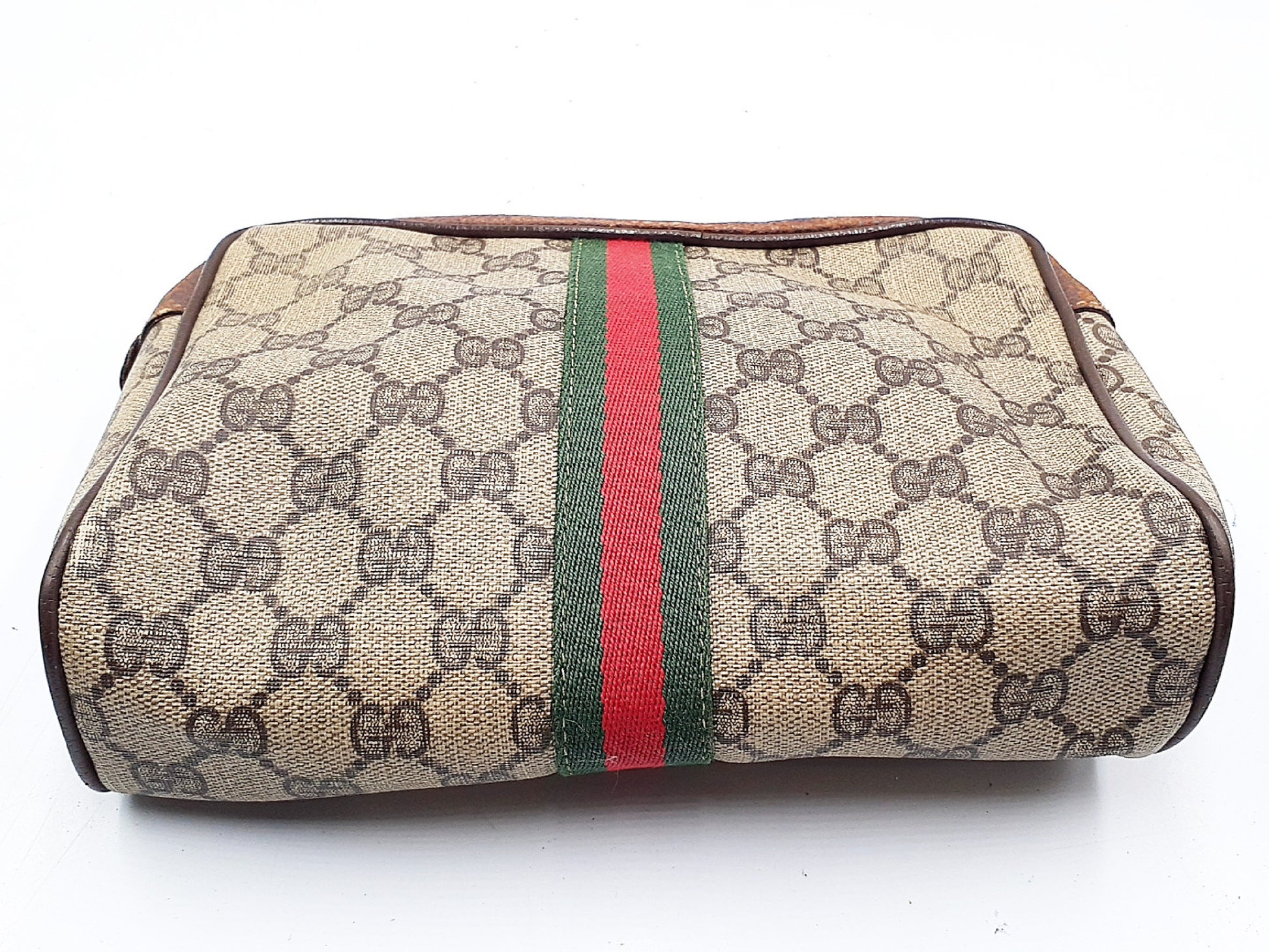 GUCCI GG Supreme 4-Piece Set, GG Supreme Sherry Line Leather with Gold Hardware, Second Bag