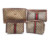 GUCCI GG Supreme 4-Piece Set, GG Supreme Sherry Line Leather with Gold Hardware, Second Bag