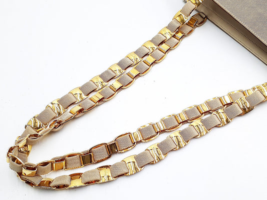 Salvatore Ferragamo Gancini 4-Piece Set Gancini Vara Lizard Leather Chain Shoulder Bag with Gold Hardware