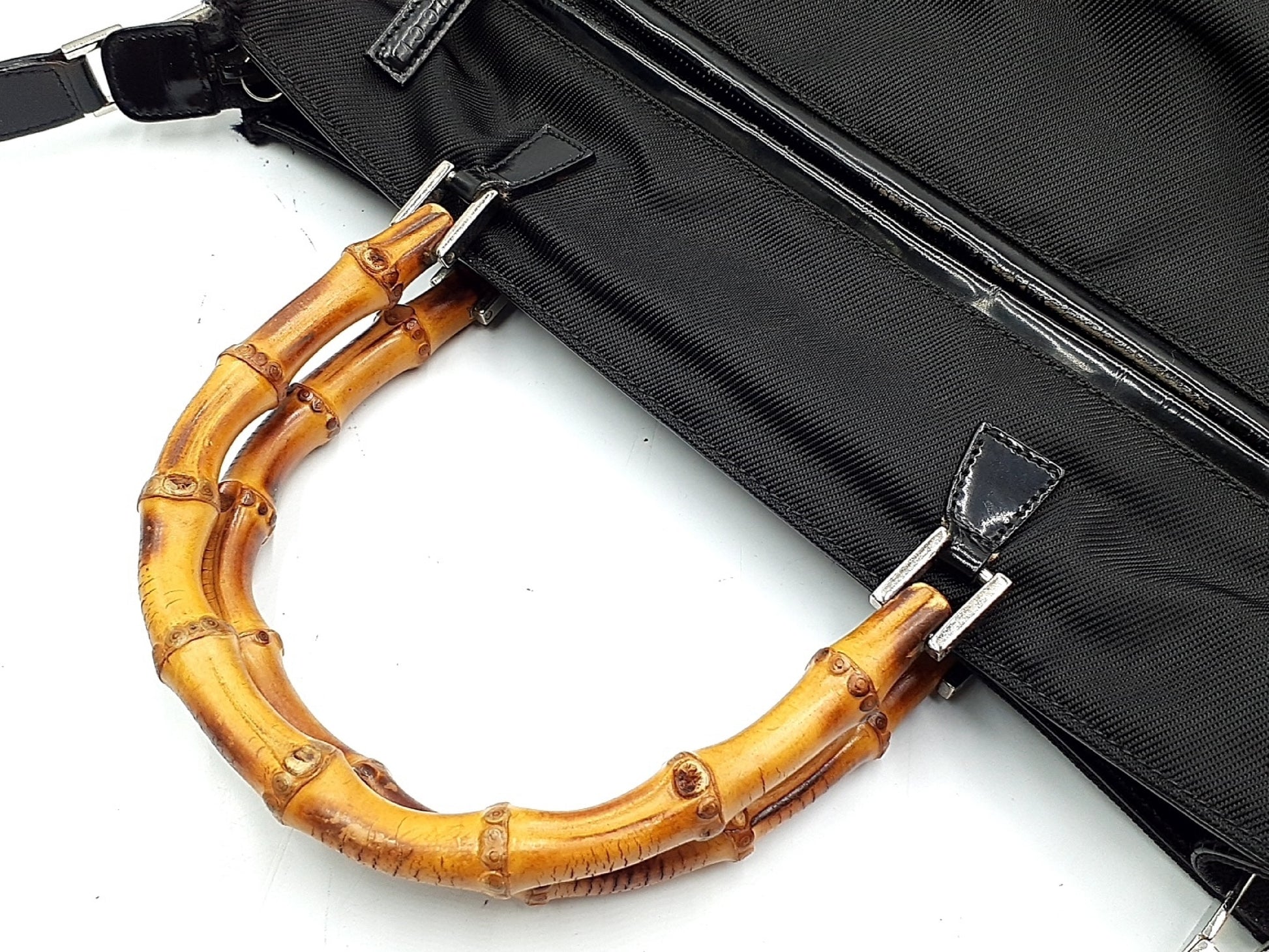 GUCCI Bamboo 3-Piece Set Bamboo 2-Way Shoulder Bag Leather Shoulder Bag