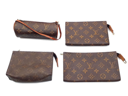 LOUIS VUITTON Monogram 4-Piece Set: Monogram Papillon Pouch, Poche Toilette 15 Bucket Pouch