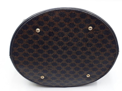 CELINE 3-Piece Macadam Pattern Black Leather Vintage Bag Set