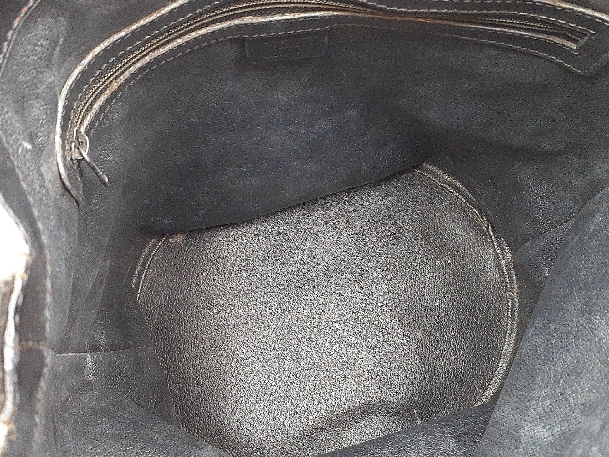 CELINE 3-Piece Macadam Pattern Black Leather Vintage Bag Set