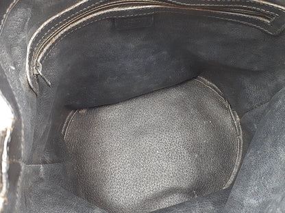 CELINE 3-Piece Macadam Pattern Black Leather Vintage Bag Set