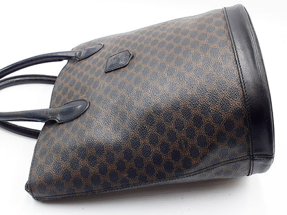 CELINE 3-Piece Macadam Pattern Black Leather Vintage Bag Set