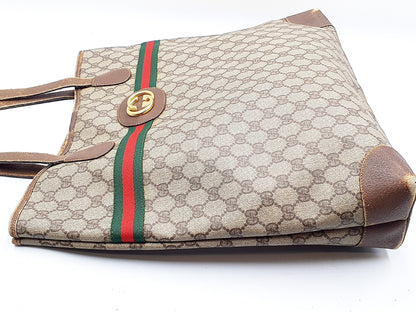 GUCCI 4-piece set GG Supreme Sherry Line leather tote bag
