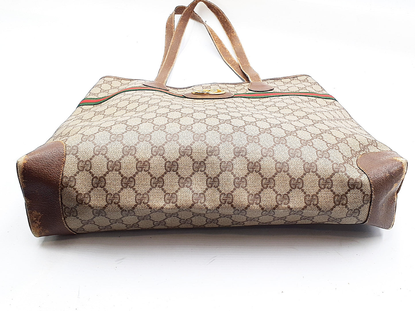 GUCCI 4-piece set GG Supreme Sherry Line leather tote bag