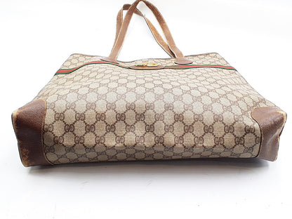 GUCCI 4-piece set GG Supreme Sherry Line leather tote bag