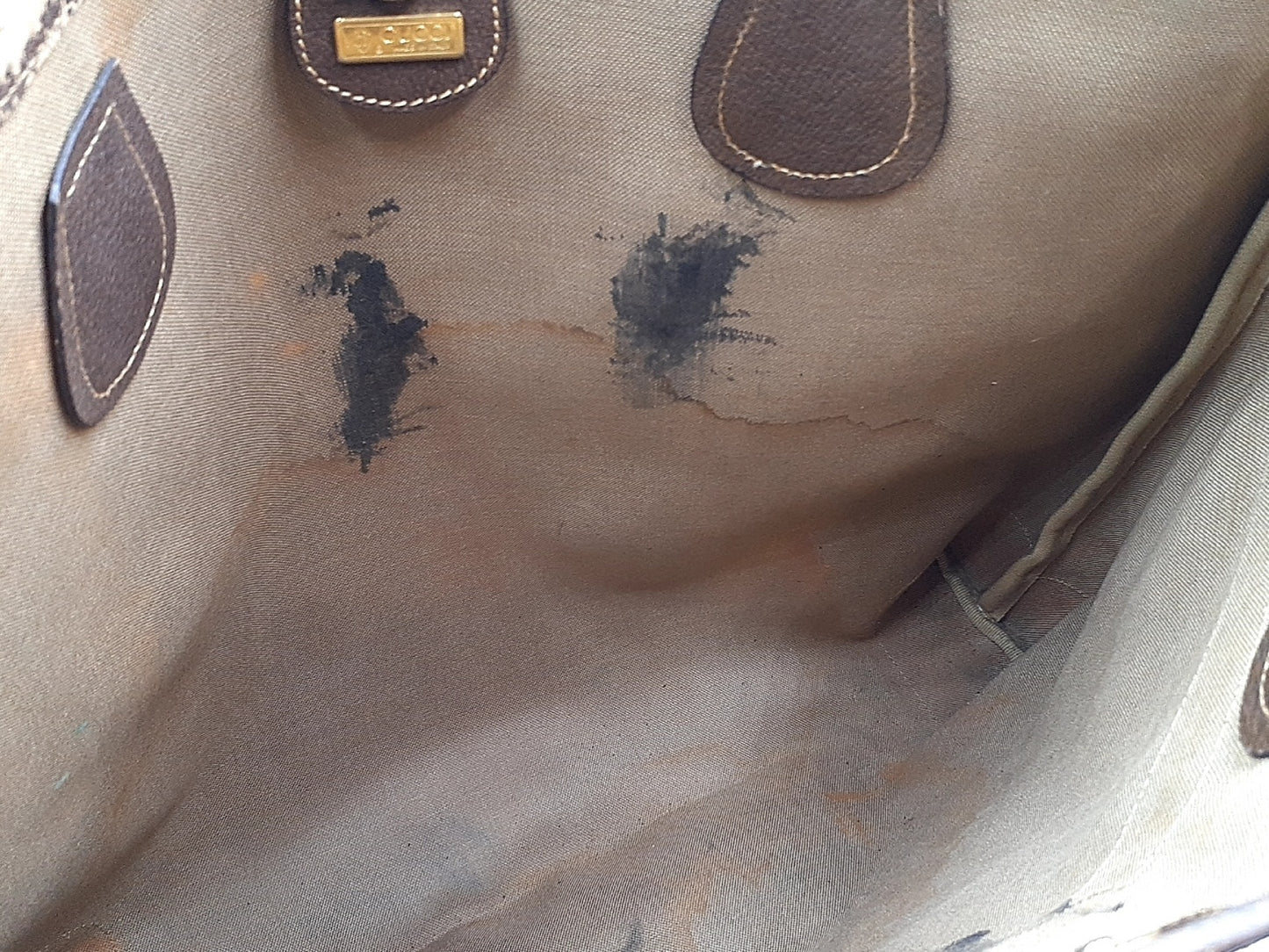 GUCCI 4-piece set GG Supreme Sherry Line leather tote bag