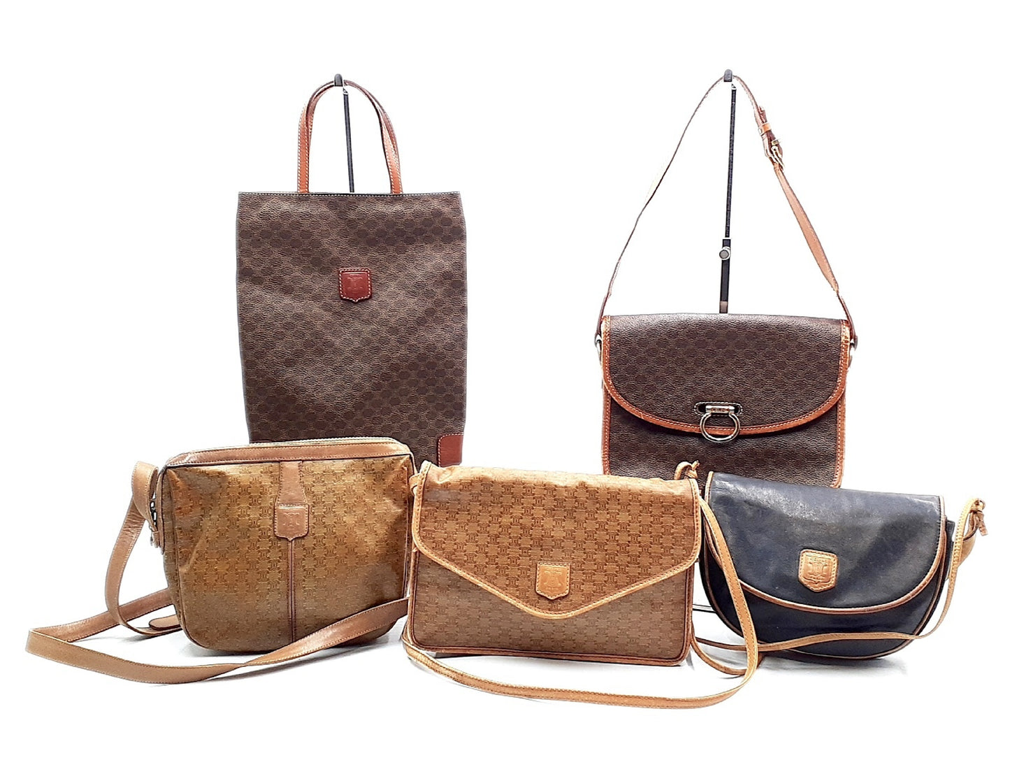 CELINE 5-Piece Macadam Leather Vintage Bag Set