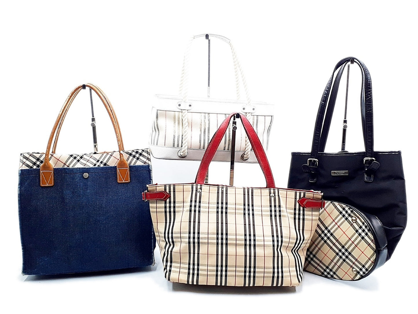 BURBERRY Nova Check Leather 4-Piece Bag Set
