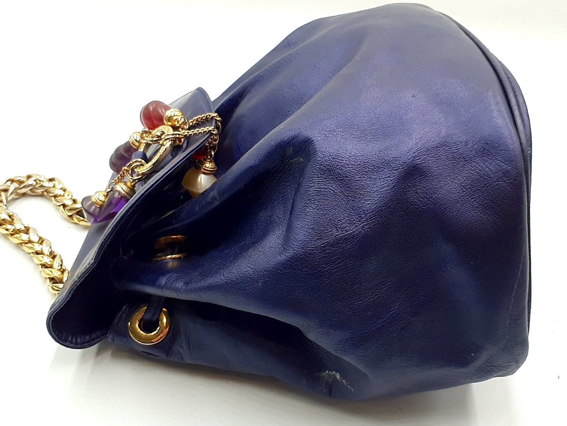 LOEWE Chain Leather Gold Hardware Vintage Handbag