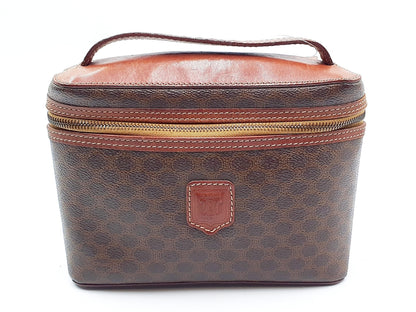 CELINE Macadam Pattern Gold Hardware Leather Vanity Bag