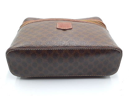 CELINE Macadam Pattern Gold Hardware Leather Vanity Bag