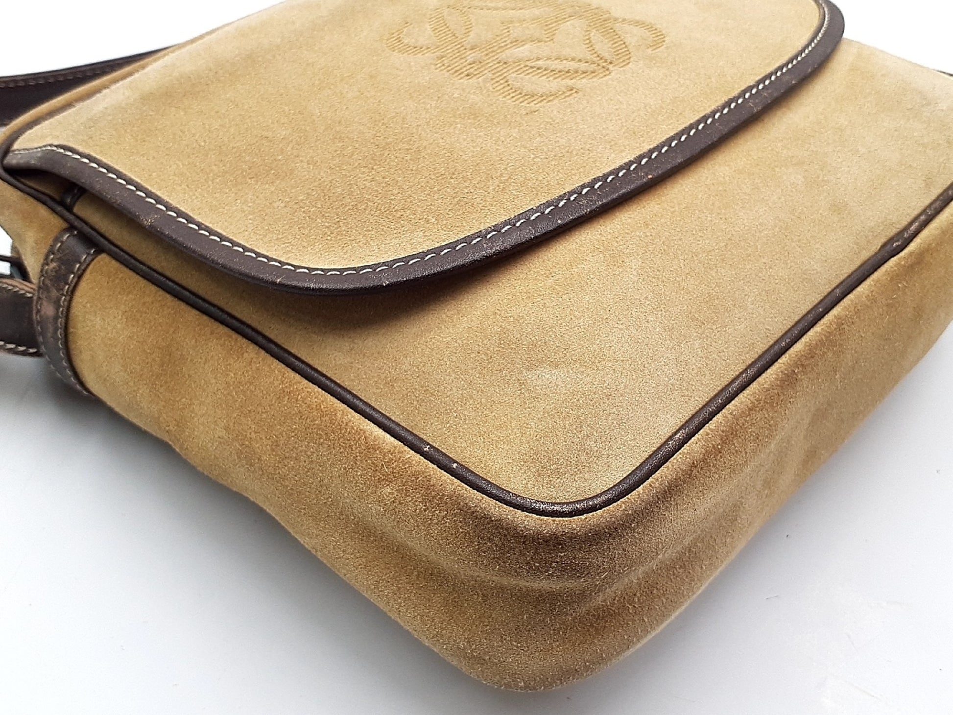 LOEWE Anagram Gold Hardware Leather Shoulder Bag