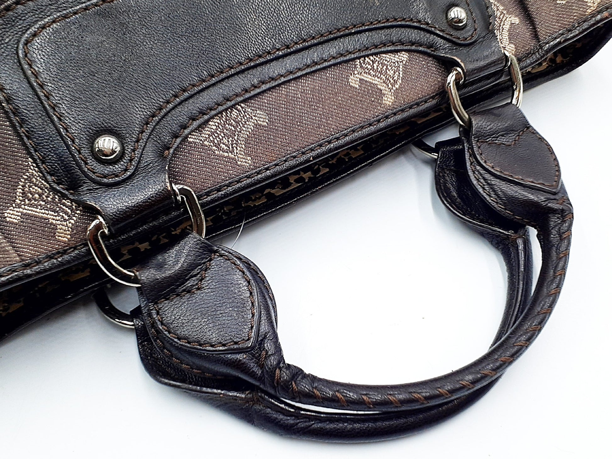 CELINE Boogie Denim Triomphe Leather Handbag