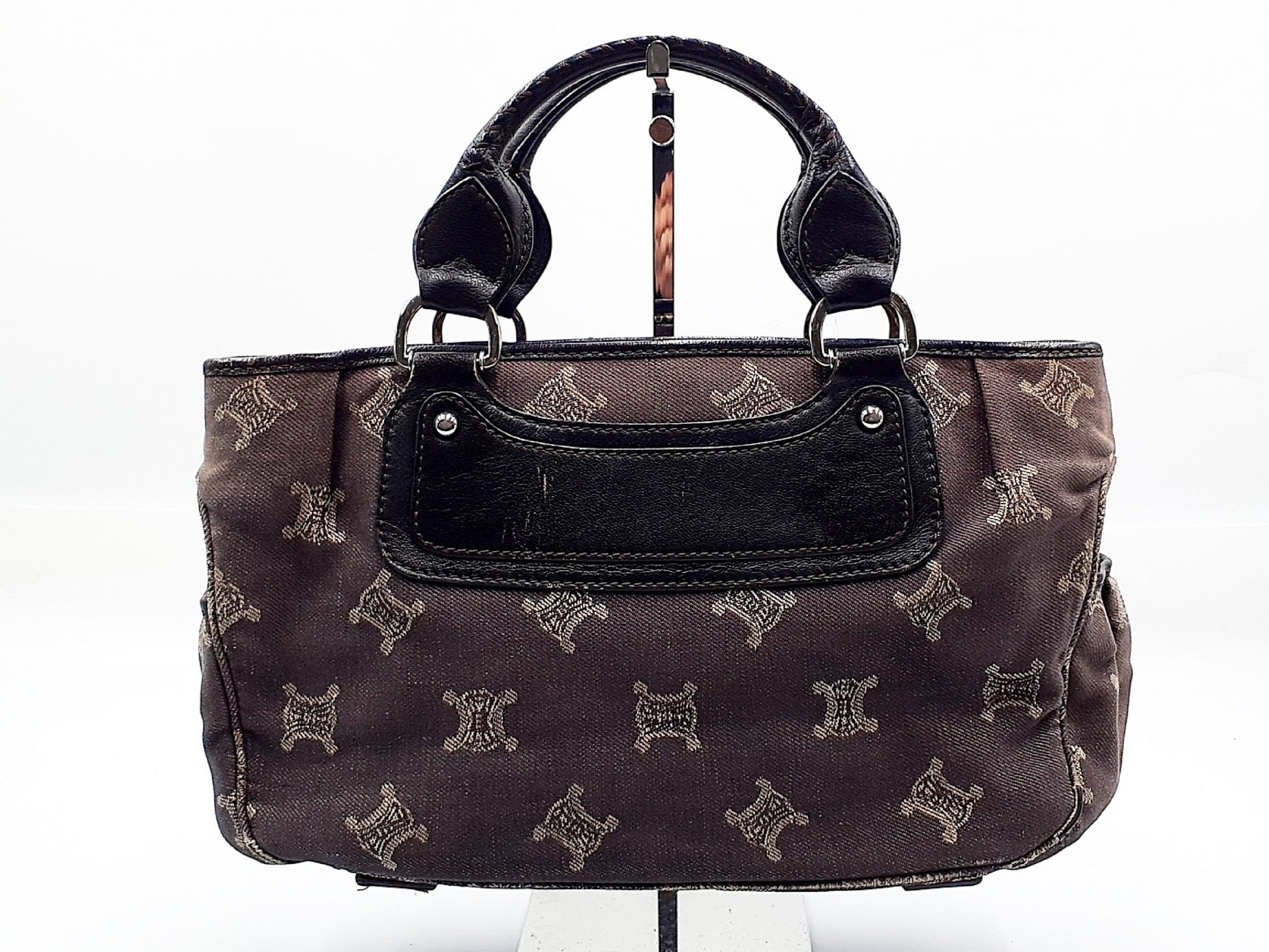 CELINE Boogie Denim Triomphe Leather Handbag