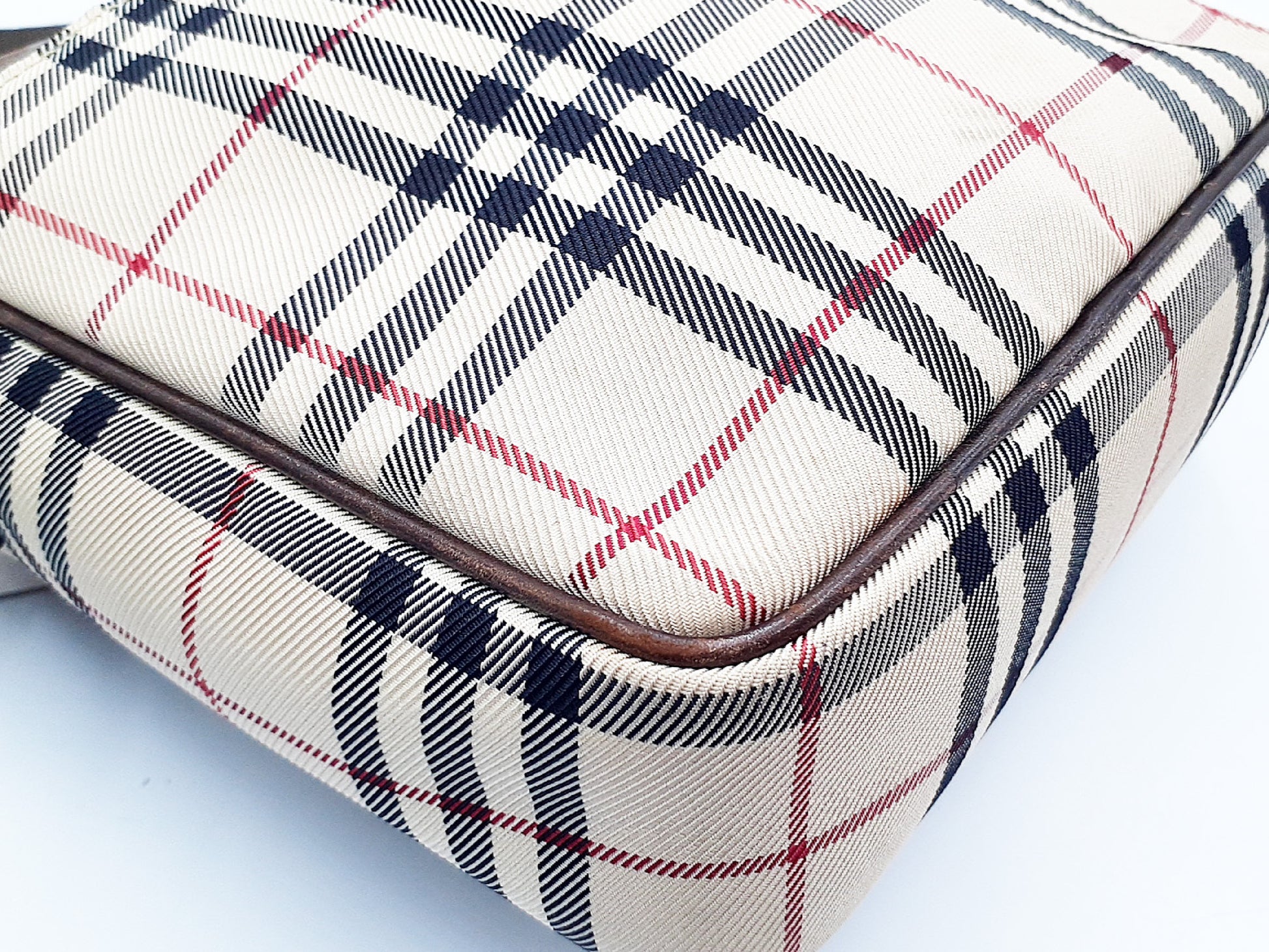 BURBERRY Nova Check Leather Shoulder Bag