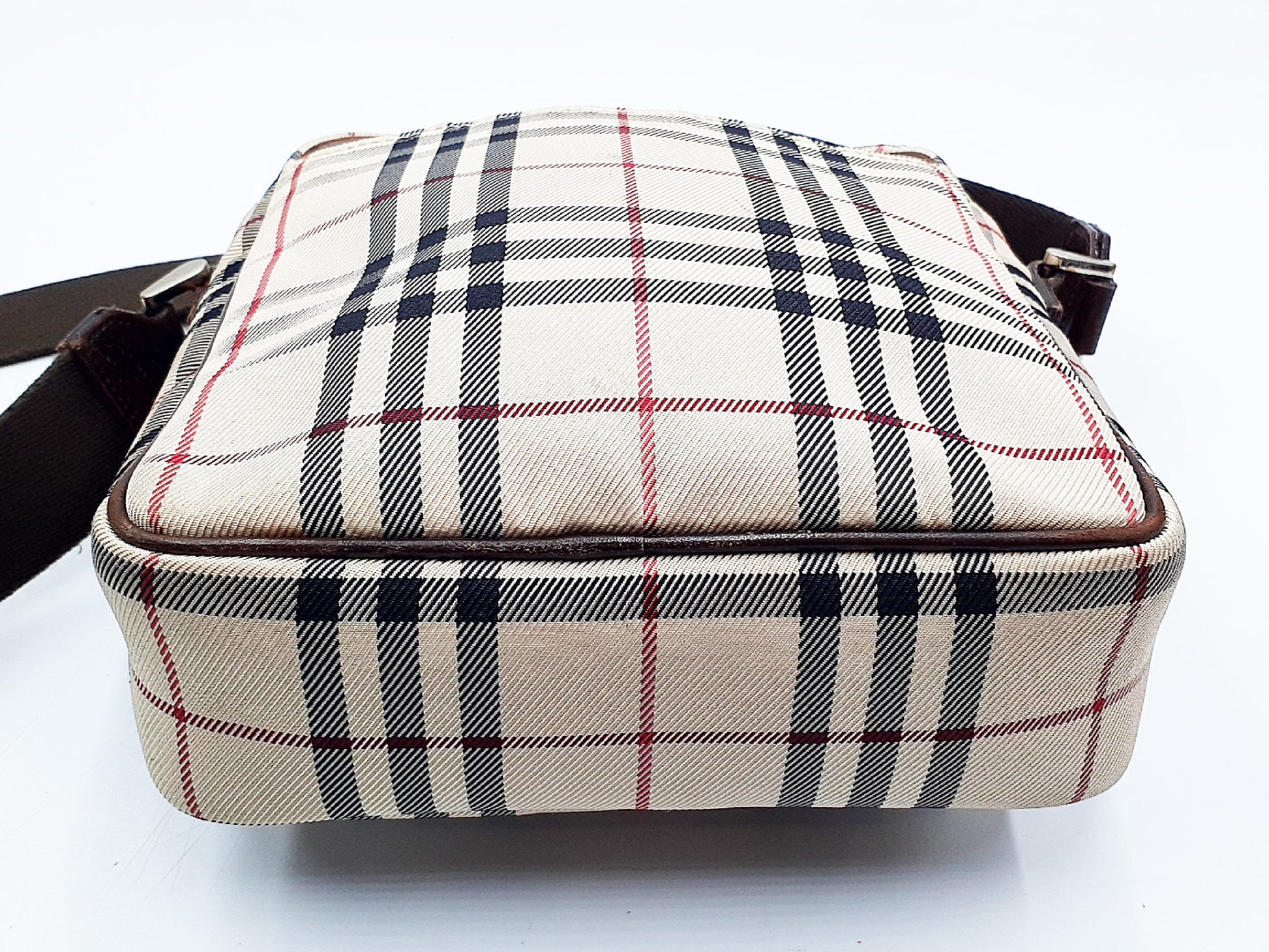 BURBERRY Nova Check Leather Shoulder Bag