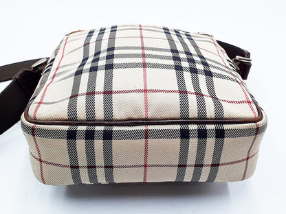 BURBERRY Nova Check Leather Shoulder Bag