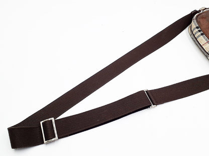 BURBERRY Nova Check Leather Shoulder Bag