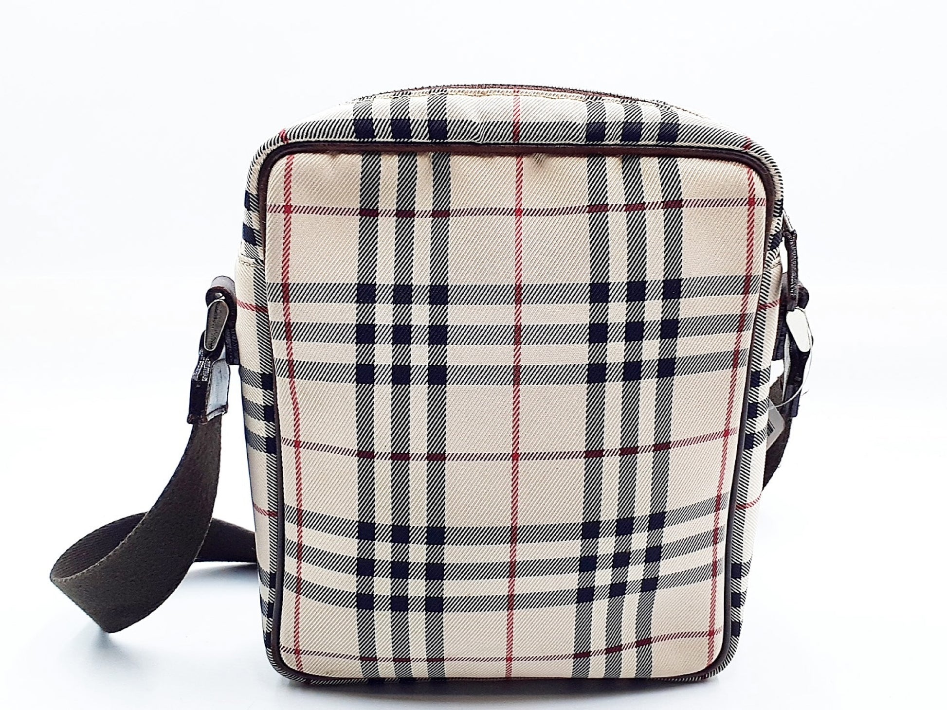 BURBERRY Nova Check Leather Shoulder Bag
