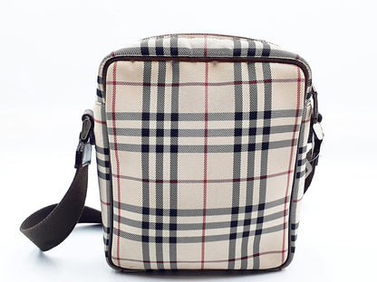 BURBERRY Nova Check Leather Shoulder Bag