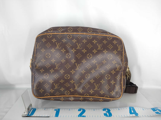 LOUIS VUITTON Monogram Louis Vuitton M45252 Monogram Reporter GM Brown Shoulder Bag