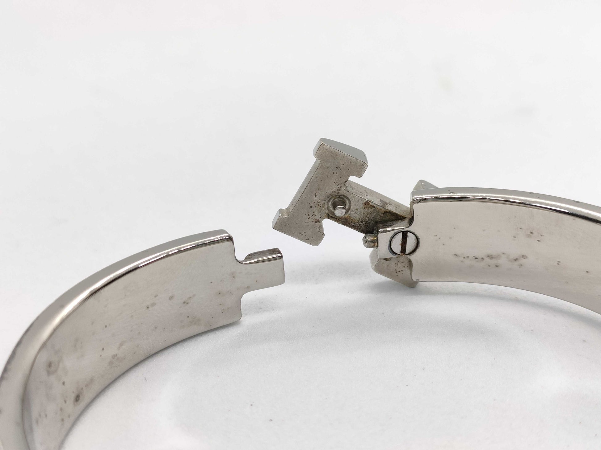 HERMES Click H Silver GP Bracelet Bangle Accessories Bracelets & Bangles