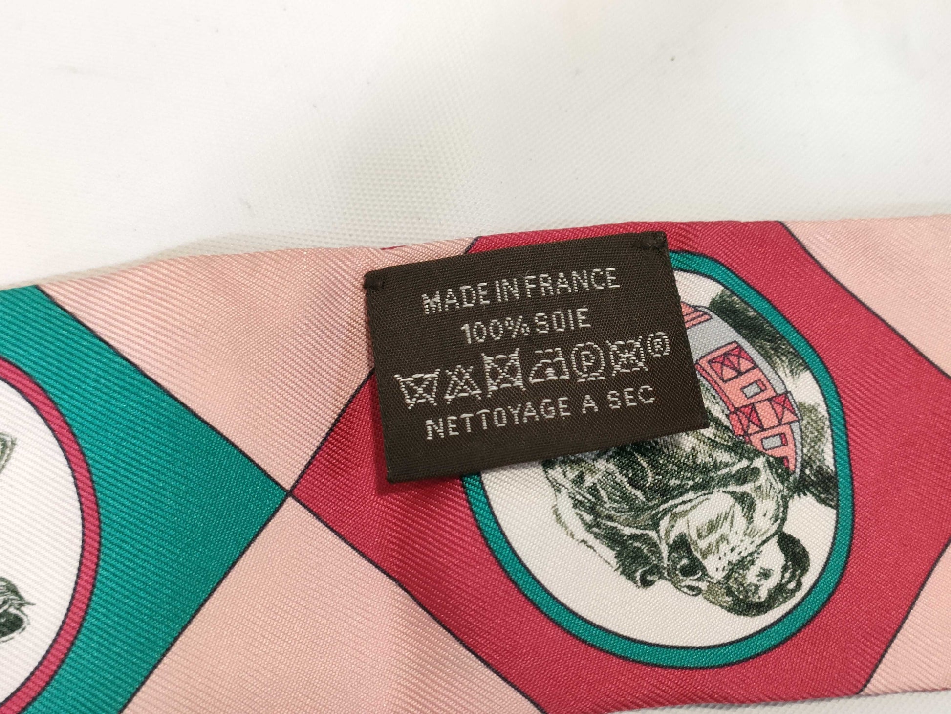 HERMES Twilly Scarf, Colliers et Chiens, Collar and Dog, 100% Silk, Scarf, Accessory, Scarf