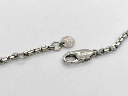 FENDI FF logo silver GP necklace accessory necklace