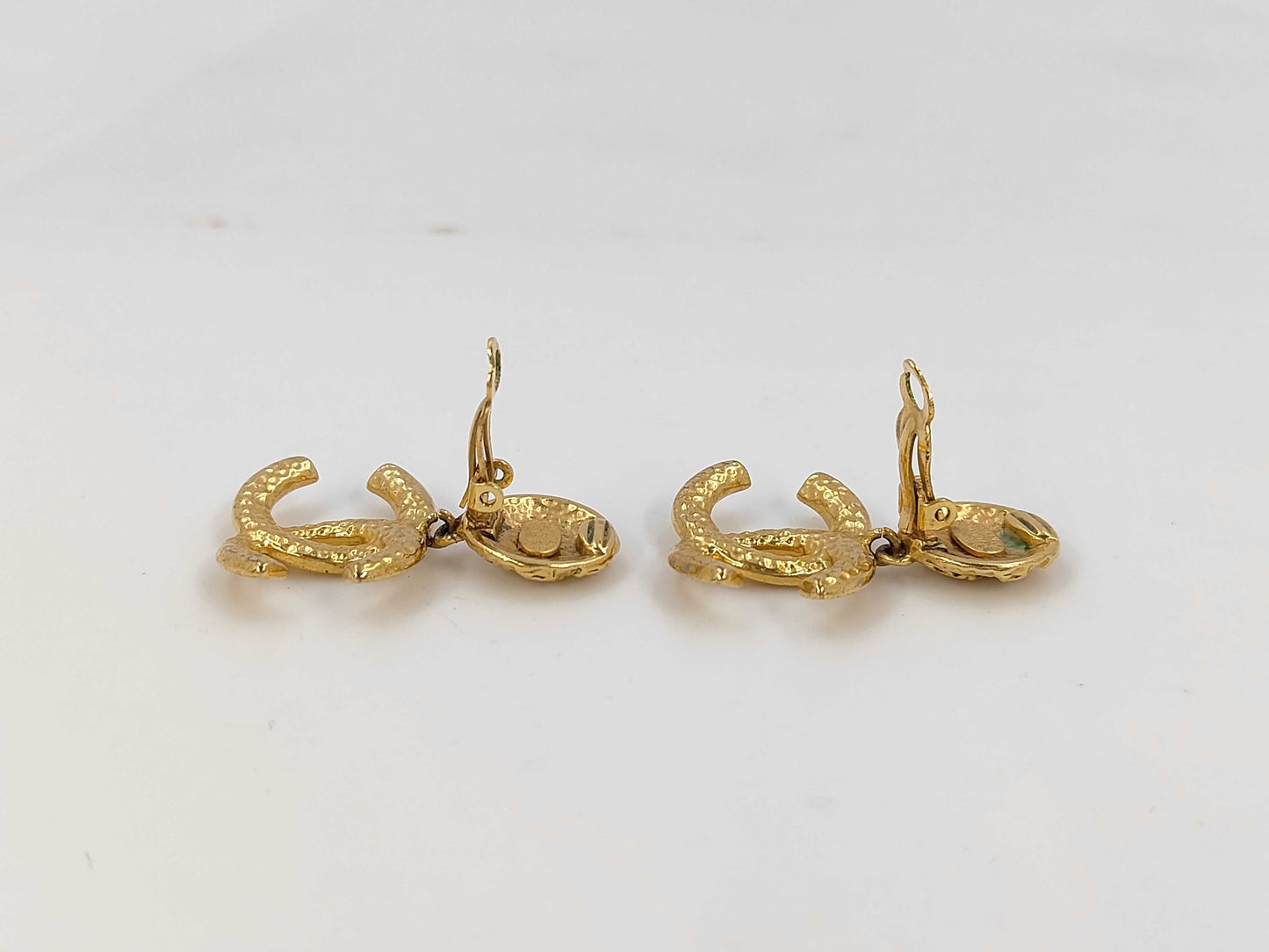 CHANEL 95A Coco Mark Gold GP Earrings Vintage Accessories Earrings