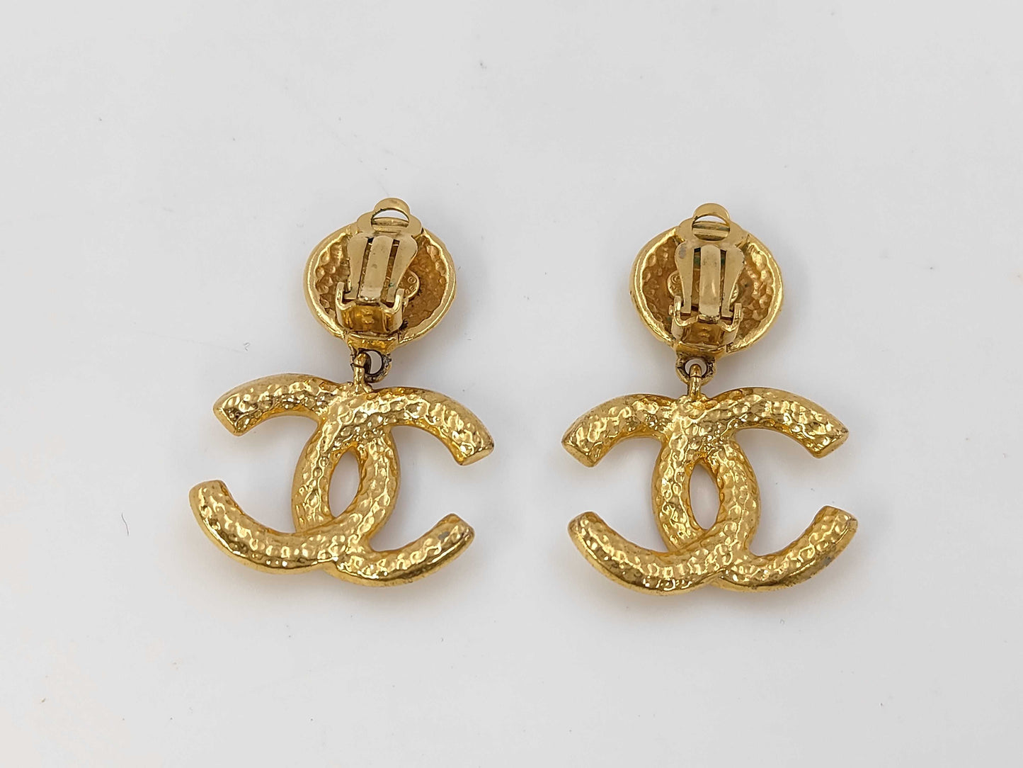 CHANEL 95A Coco Mark Gold GP Earrings Vintage Accessories Earrings
